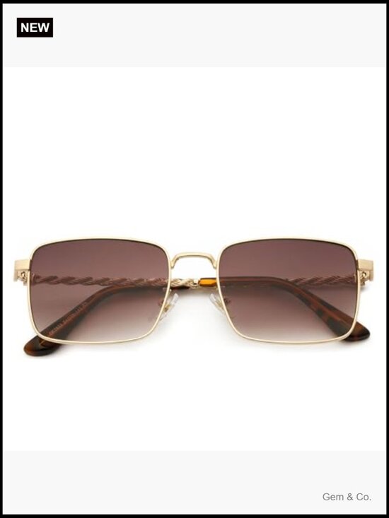 Designer Inspired Metal Knot Square Sunglasses UV400 Protection Unisex main image 4